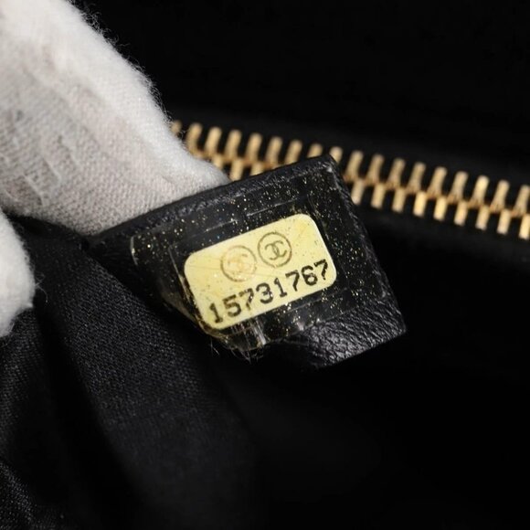 CHANEL Matelasse COCO Mark Chain Bag Grained Calf Skin Black Gold CC Auth PP623M - Picture 10 of 16